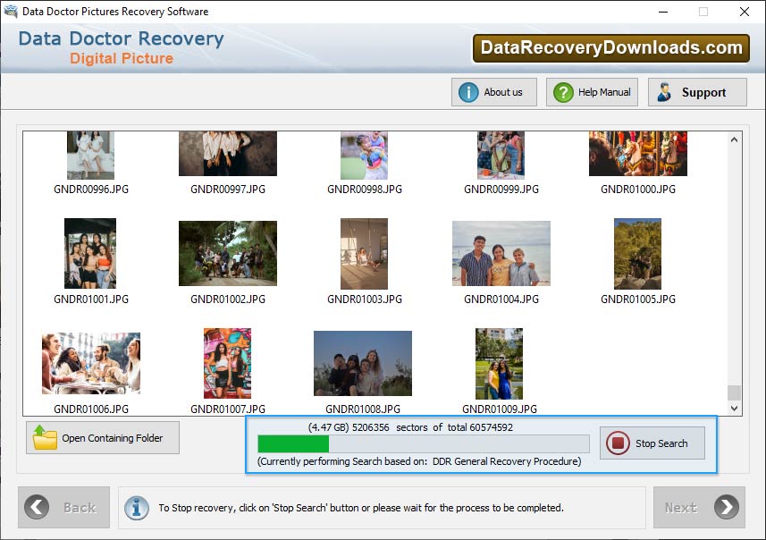 Photos Recovery Process is going on Photos Recovery Process is going on