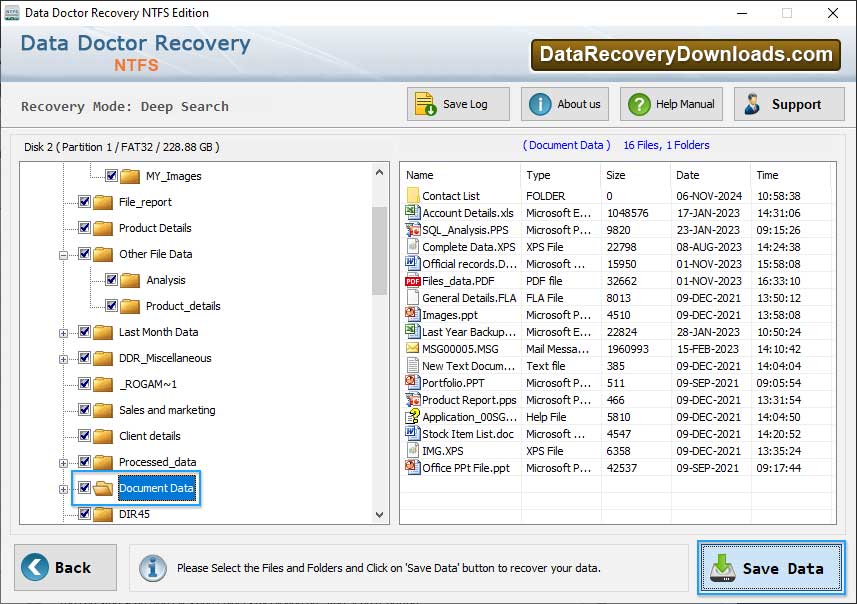 Save recovered data Save recovered data